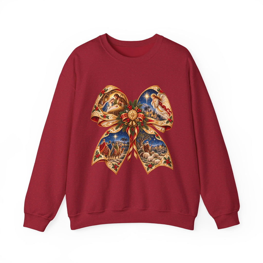 Holy Night Nativity Bow Sweatshirt