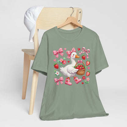 Strawberry Patch Goose Graphic Tee