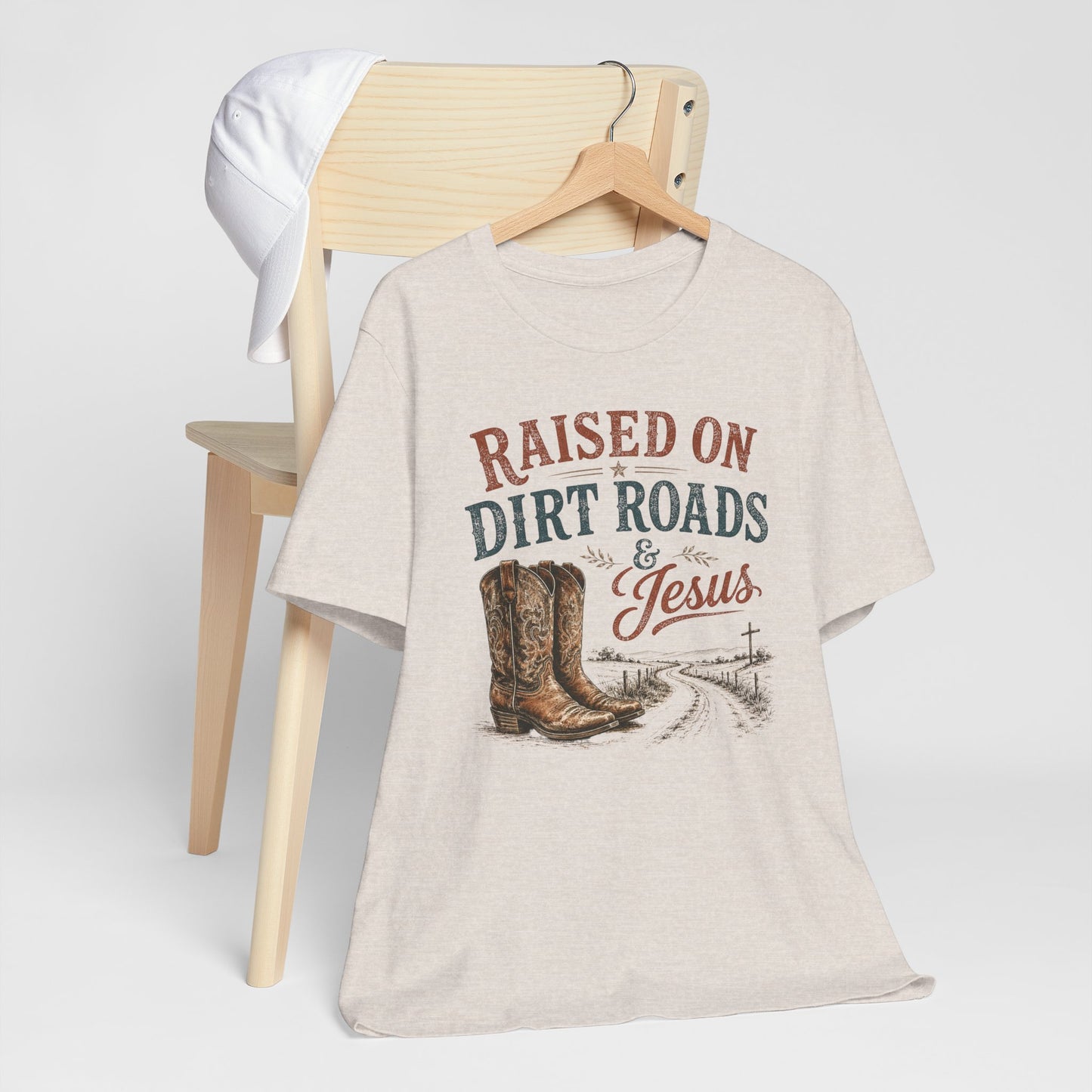 Raised on Dirt Roads & Jesus Graphic Tee