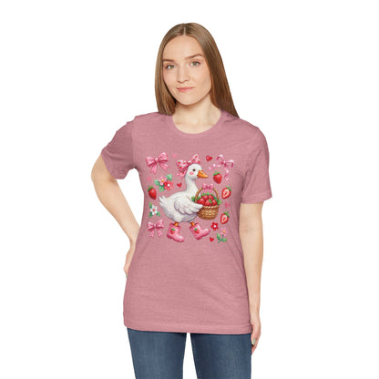 Strawberry Patch Goose Graphic Tee