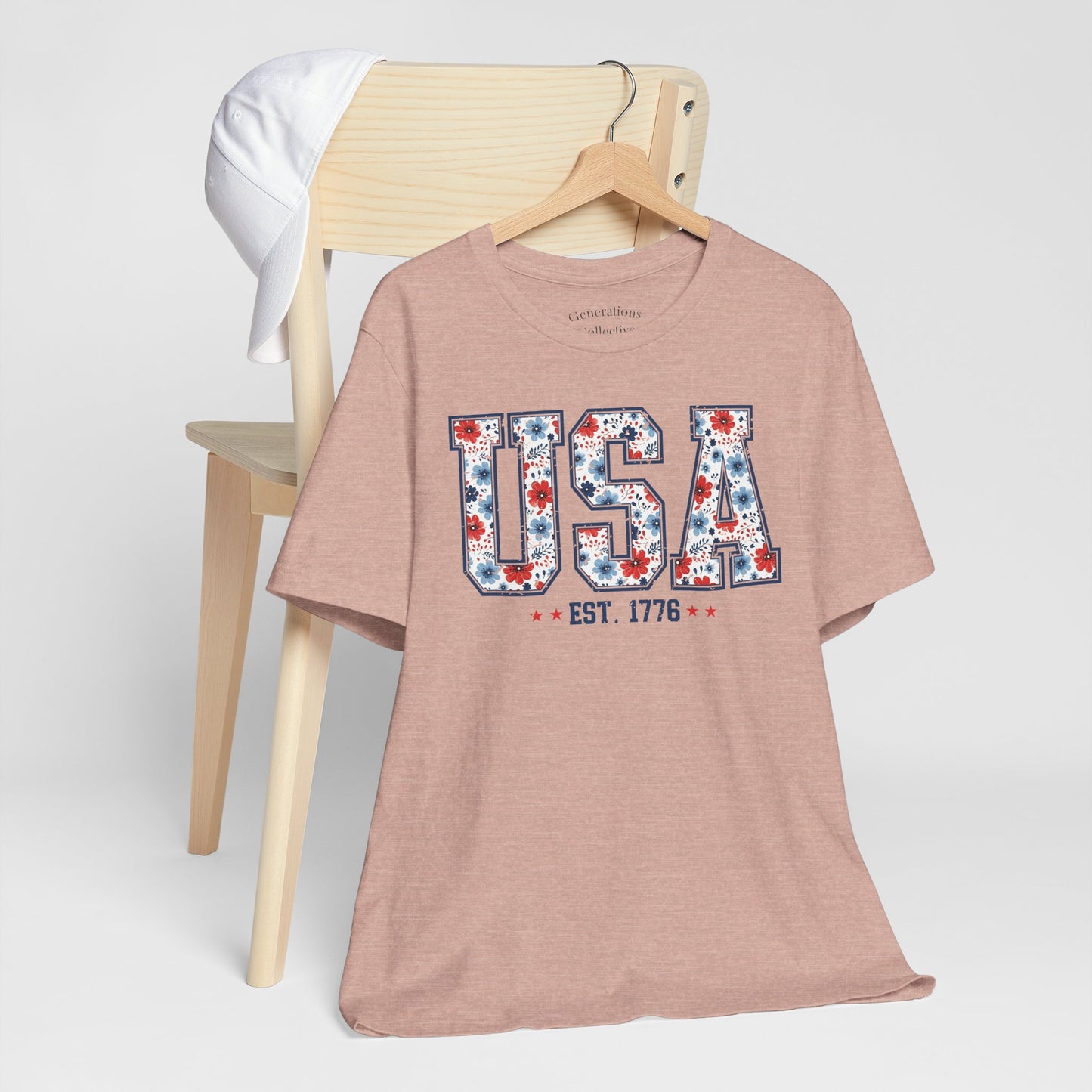 USA Floral EST. 1776 Graphic Tee