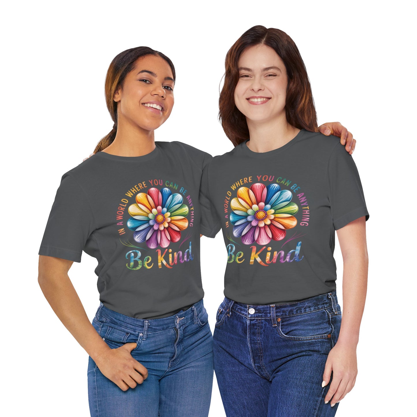 Be Kind Rainbow Flower Tee