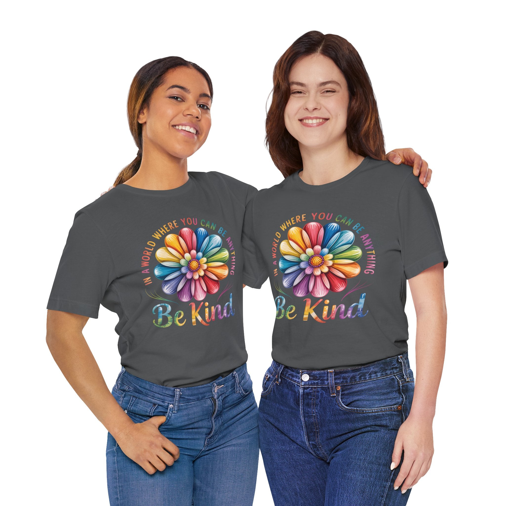 Be Kind Rainbow Flower Tee