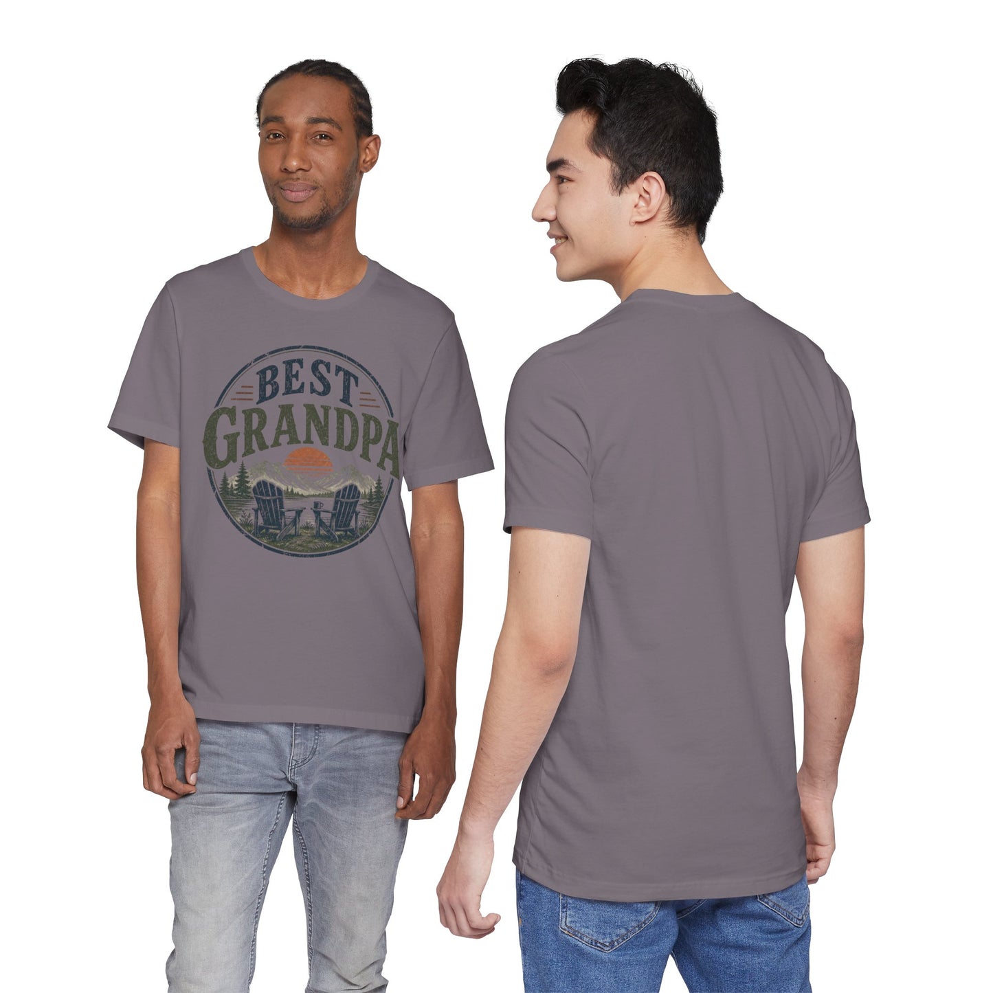 Best Grandpa Vintage Sunset Graphic Tee