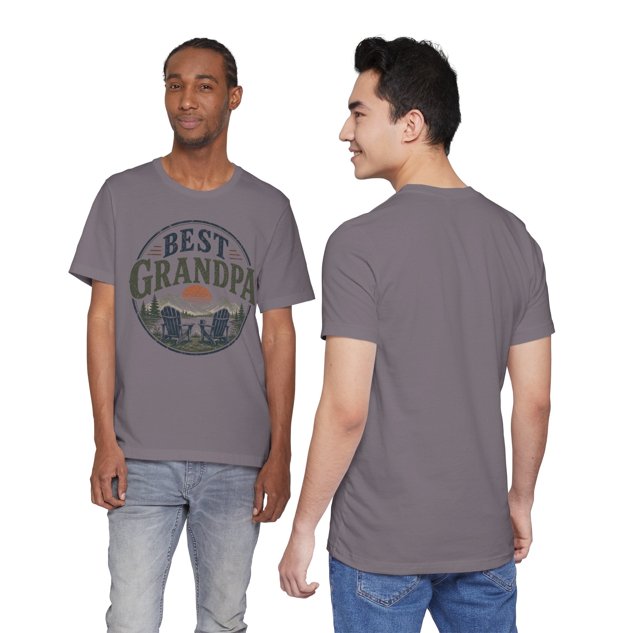 Best Grandpa Vintage Sunset Graphic Tee