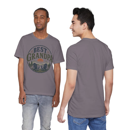 Best Grandpa Vintage Sunset Graphic Tee