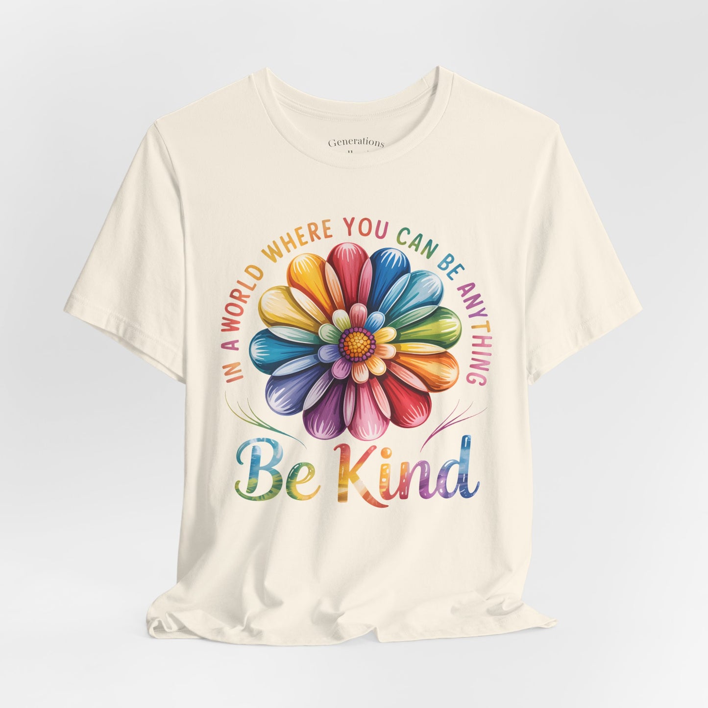 Be Kind Rainbow Flower Tee