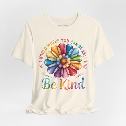 Be Kind Rainbow Flower Tee