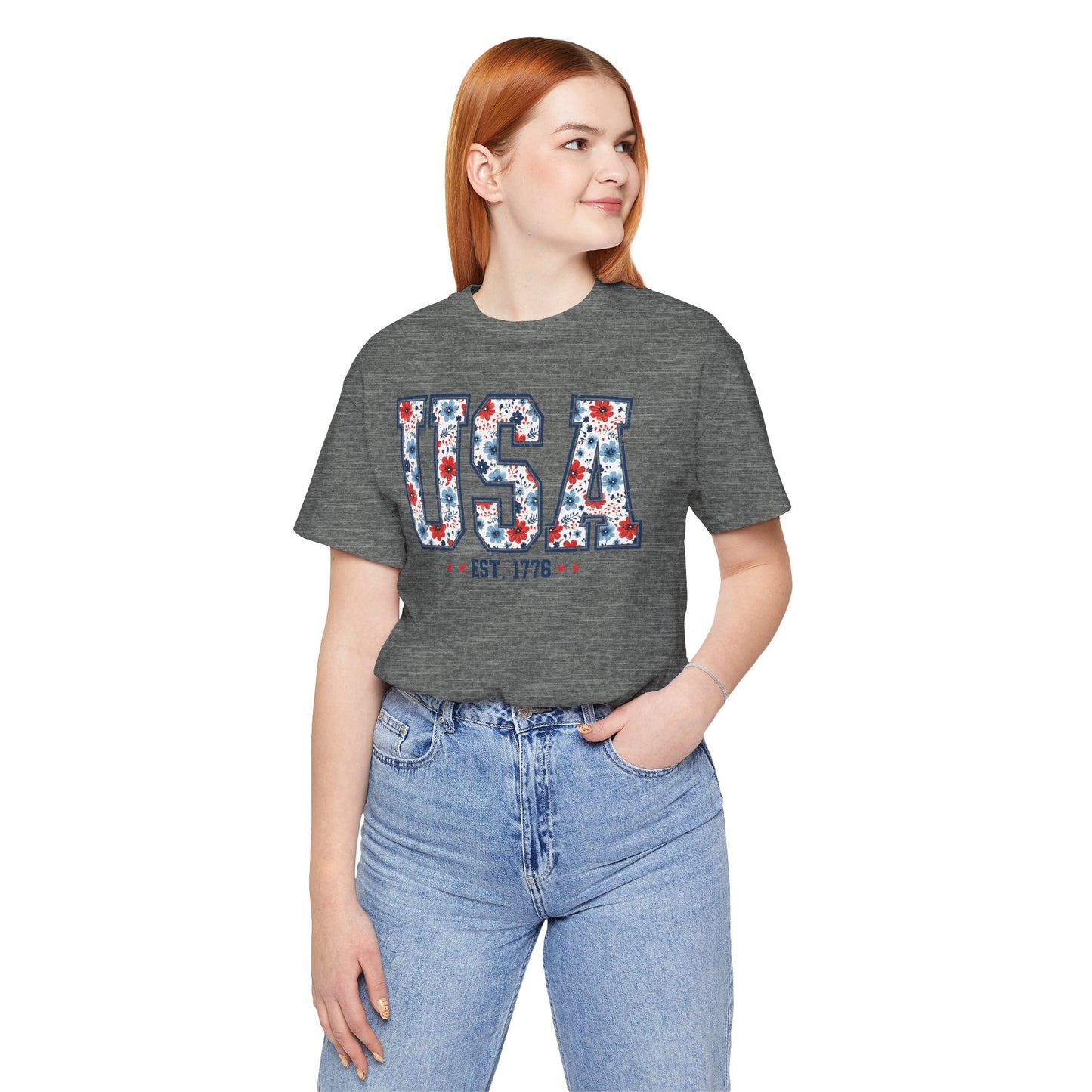 USA Floral EST. 1776 Graphic Tee