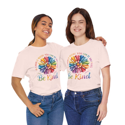 Be Kind Rainbow Flower Tee