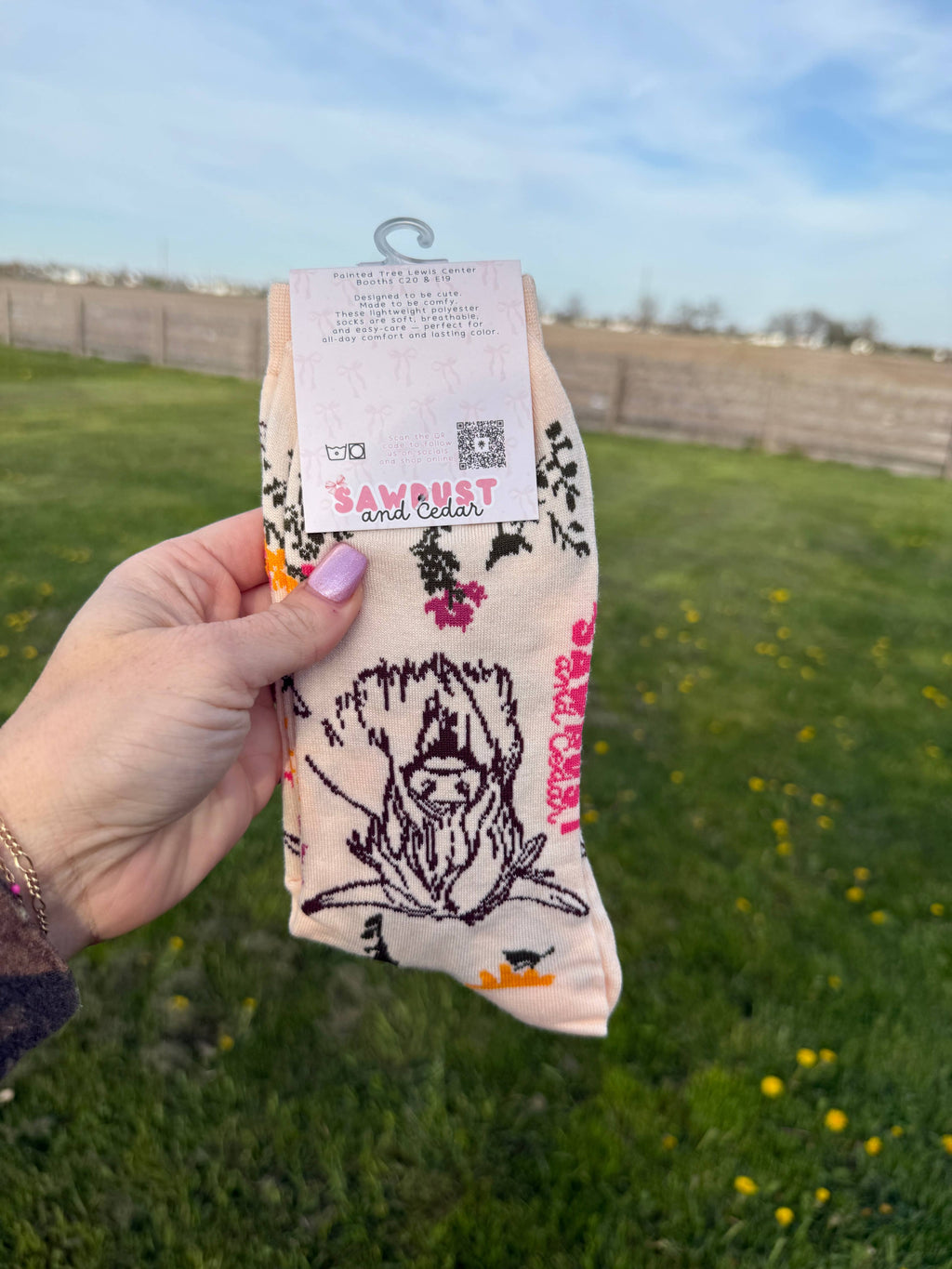 Highland Cow Crew Socks