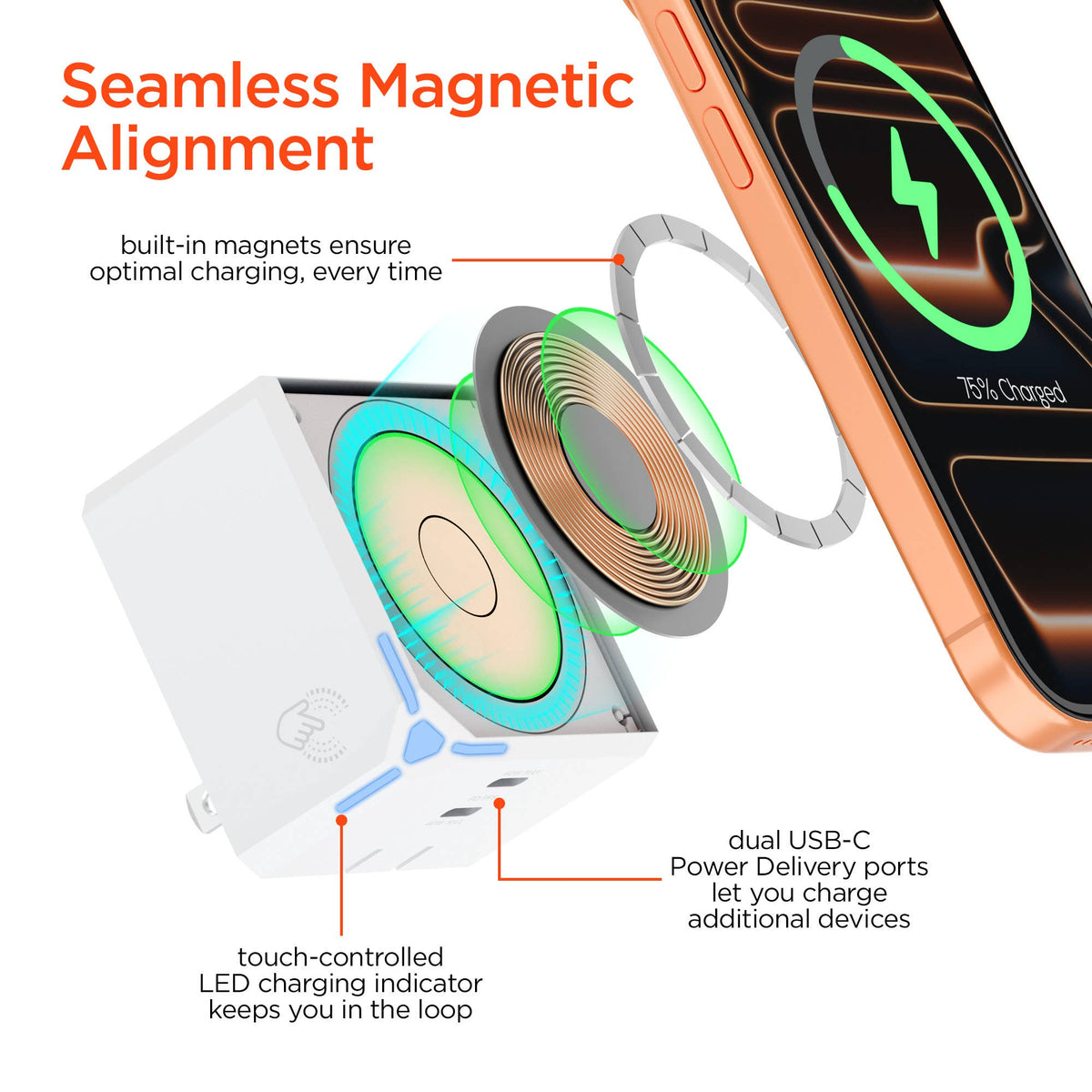 Power Up 3-in-1 Magnetic Wall Charger