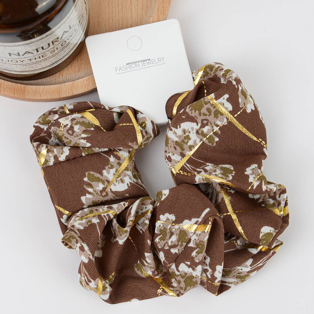 Gilded Garden Floral Scrunchie
