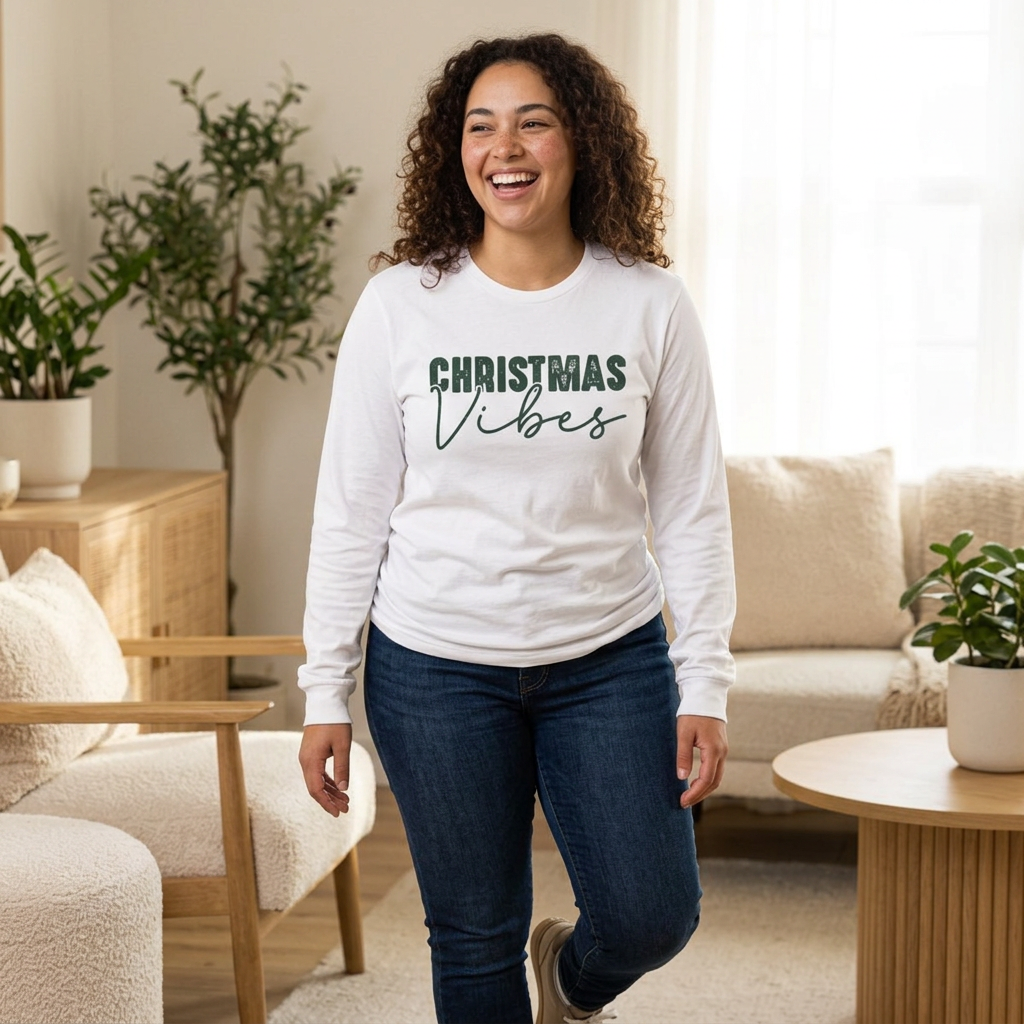 All the Christmas Vibes Long Sleeve Tee