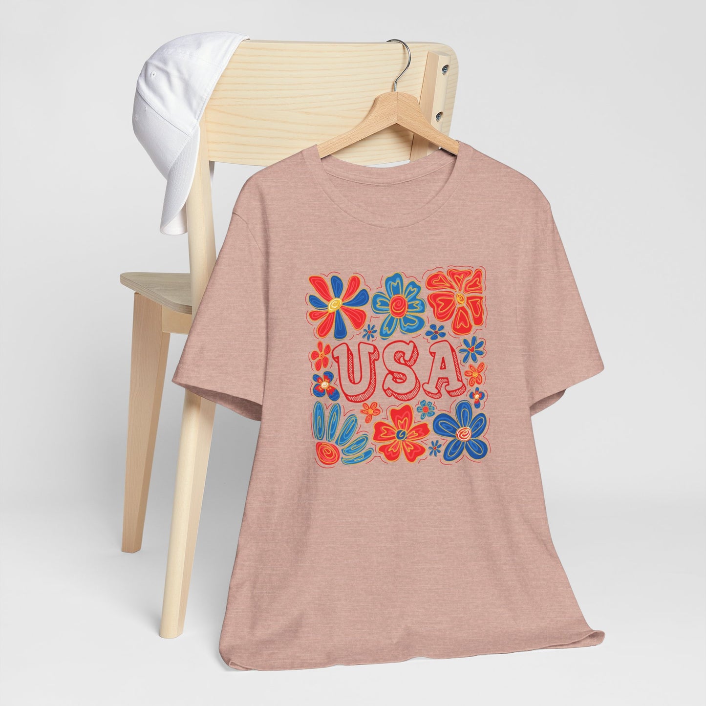 USA Floral Graphic Tee
