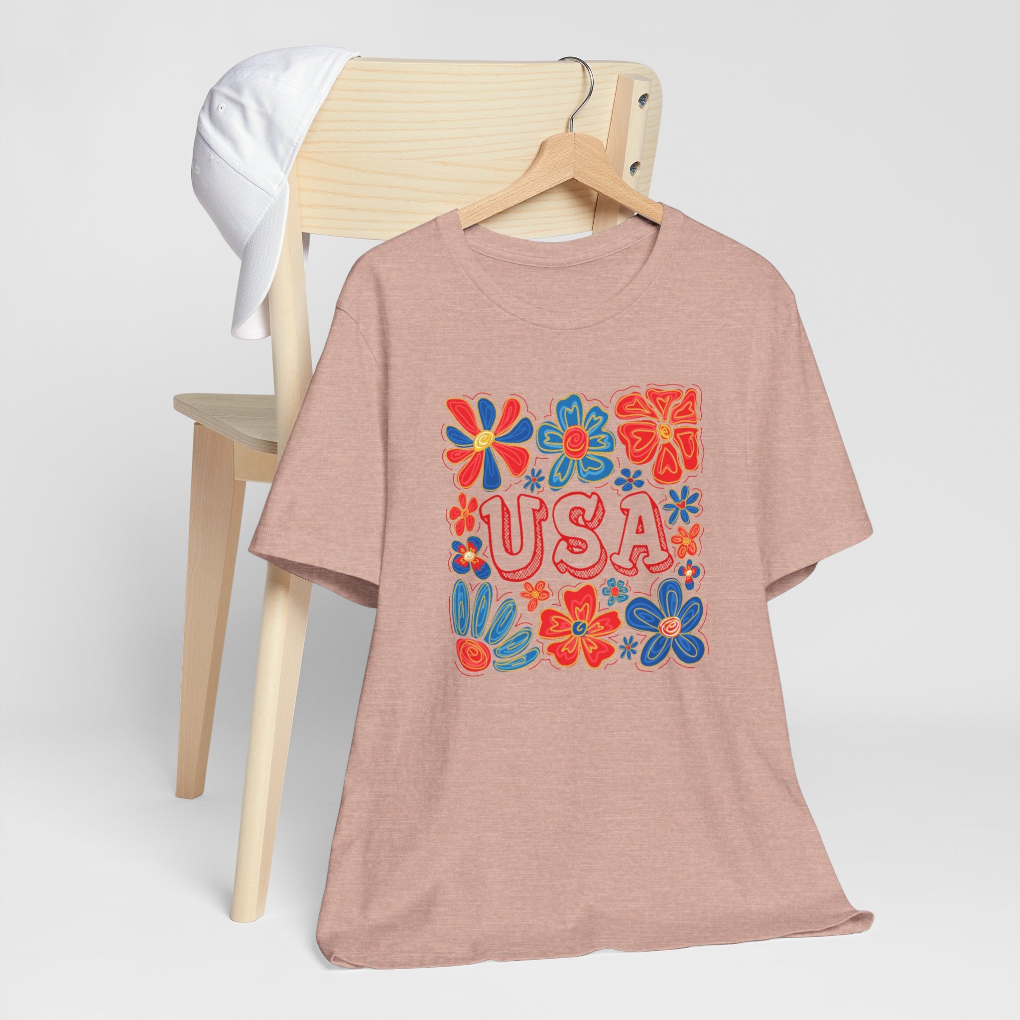 USA Floral Graphic Tee