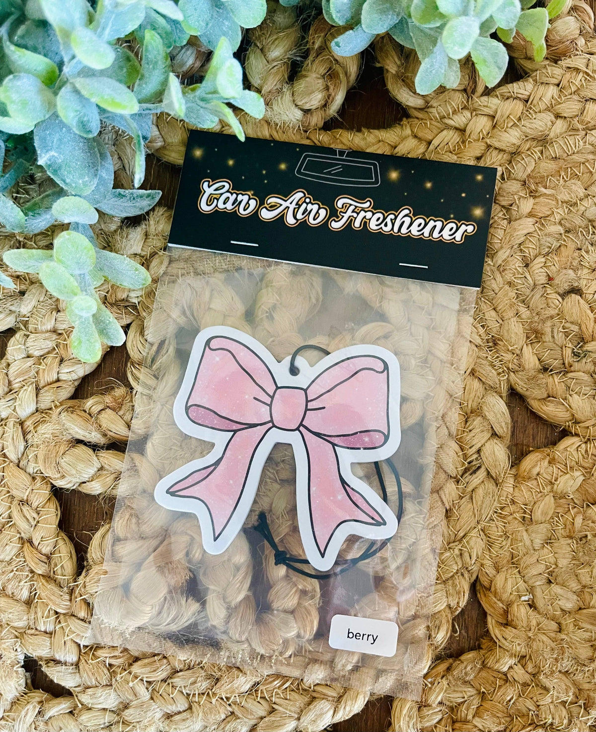 Pink Bow Car Air Freshener
