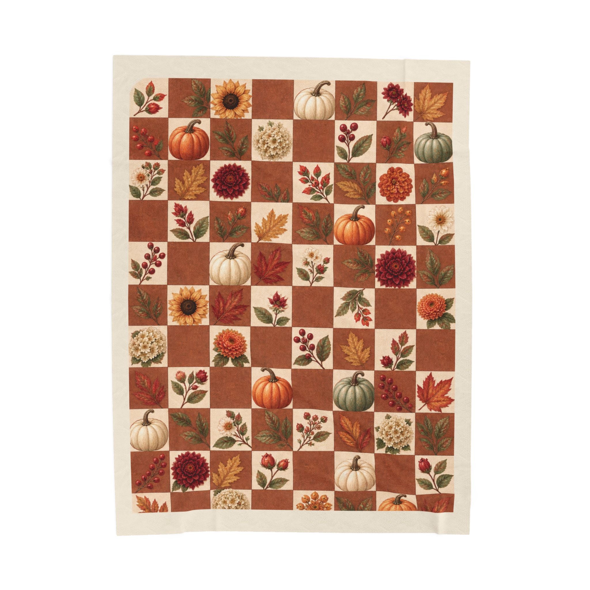 Autumn Patchwork Plush Throw