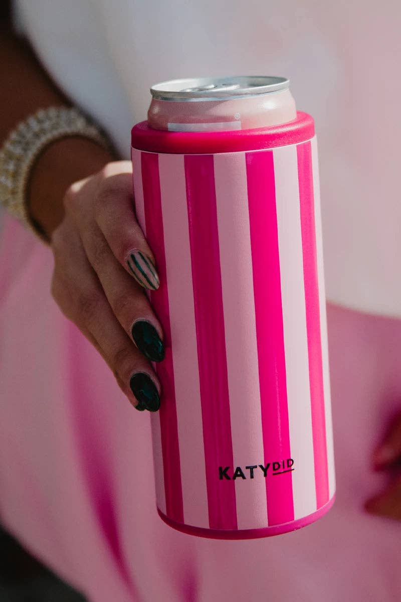 Pink Cabana Slim Can Cooler
