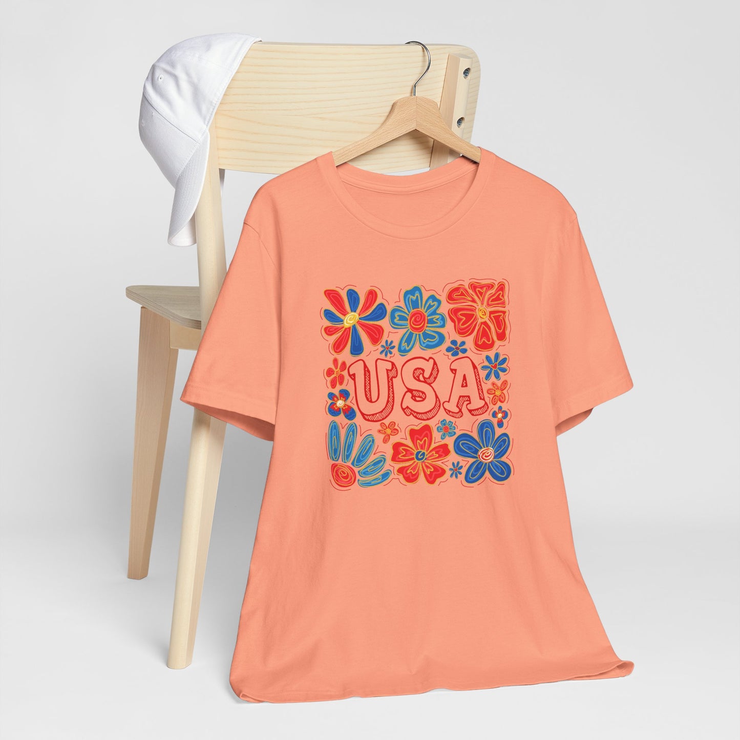 USA Floral Graphic Tee