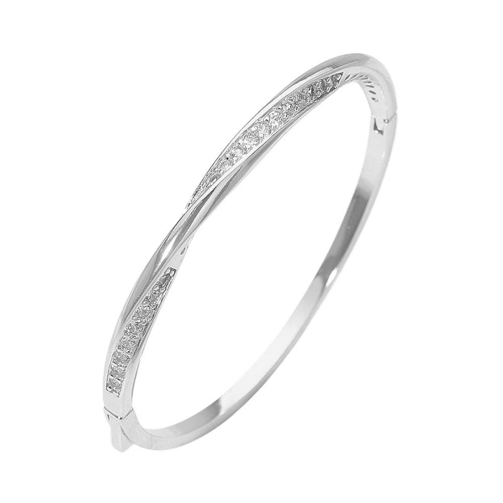 A Little Sparkle Twisted Bangle Bracelet