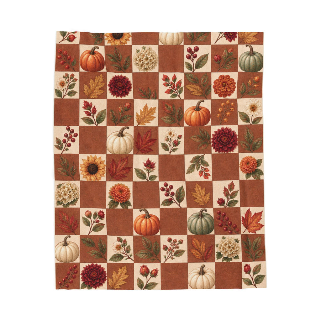 Autumn Patchwork Plush Throw