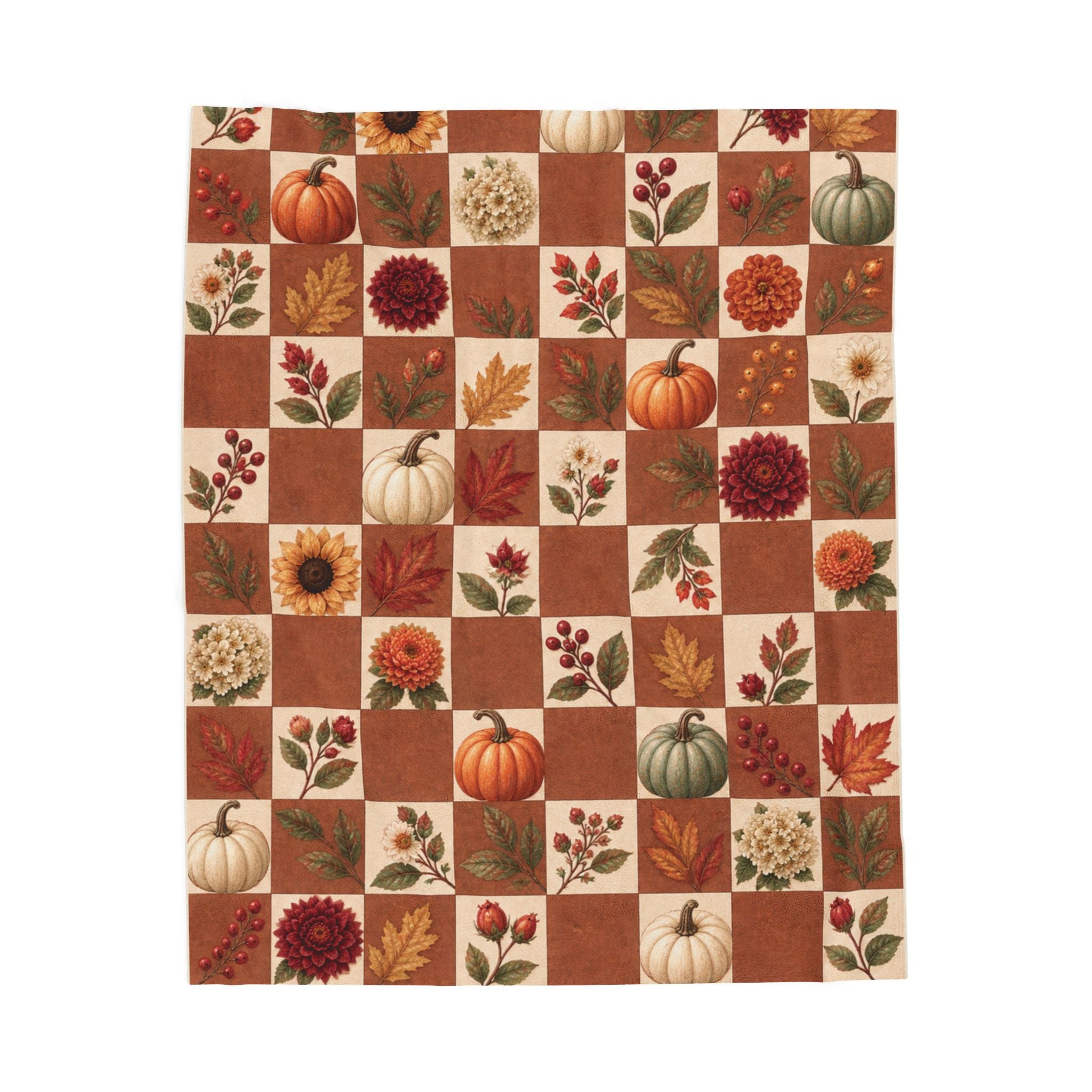 Autumn Patchwork Plush Throw