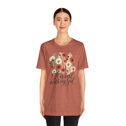 It Is Well With My Soul Floral Tee