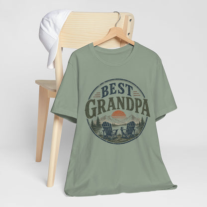 Best Grandpa Vintage Sunset Graphic Tee