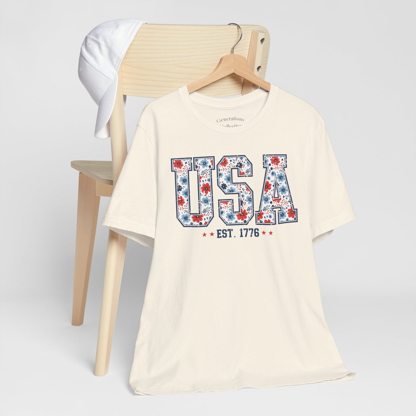 USA Floral EST. 1776 Graphic Tee