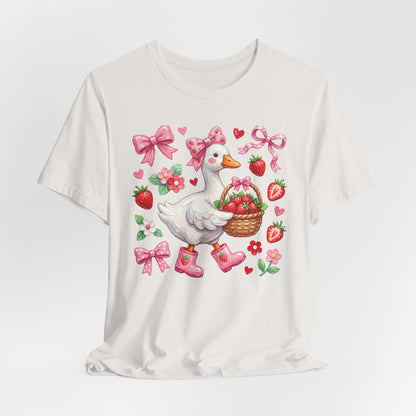 Strawberry Patch Goose Graphic Tee