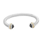 Midnight Twist Stone Cuff Bracelet
