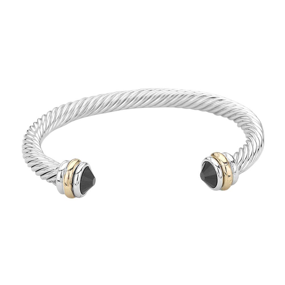 Midnight Twist Stone Cuff Bracelet