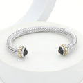 Midnight Twist Stone Cuff Bracelet