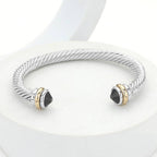 Midnight Twist Stone Cuff Bracelet