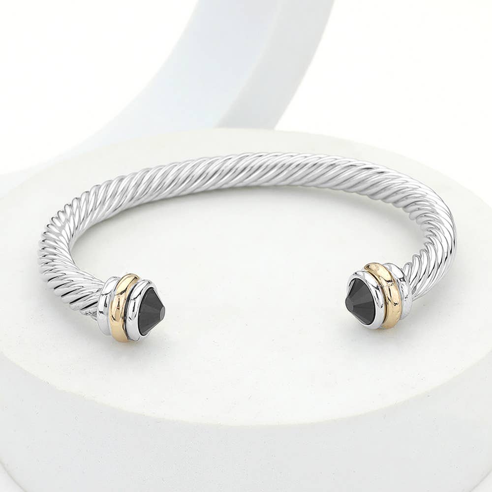 Midnight Twist Stone Cuff Bracelet