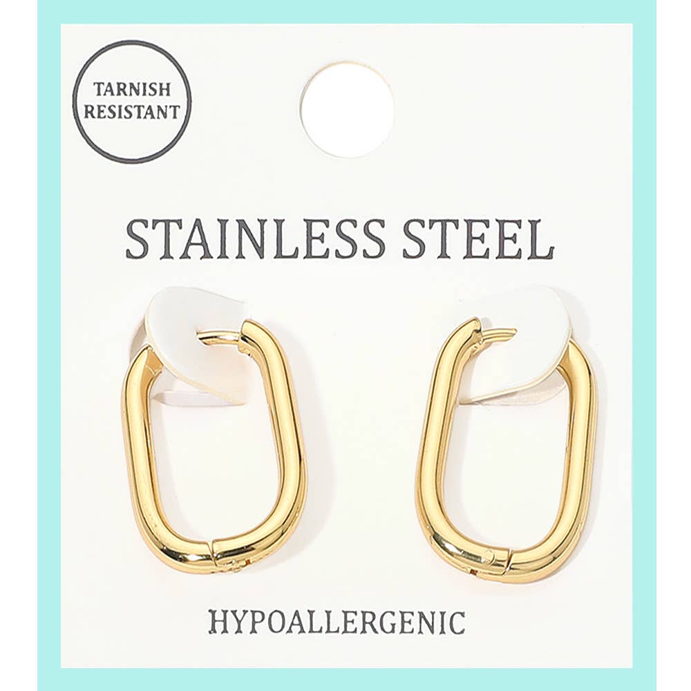 Golden Hour Rectangle Huggie Earrings