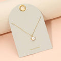Mother of Pearl Circle Pendant Necklace