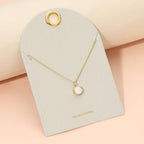 Mother of Pearl Circle Pendant Necklace