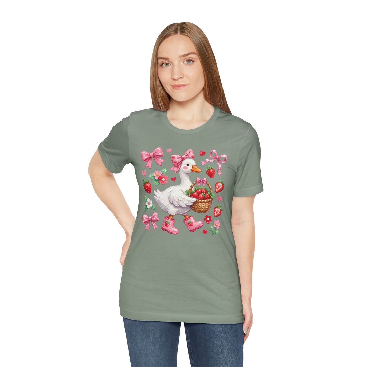 Strawberry Patch Goose Graphic Tee