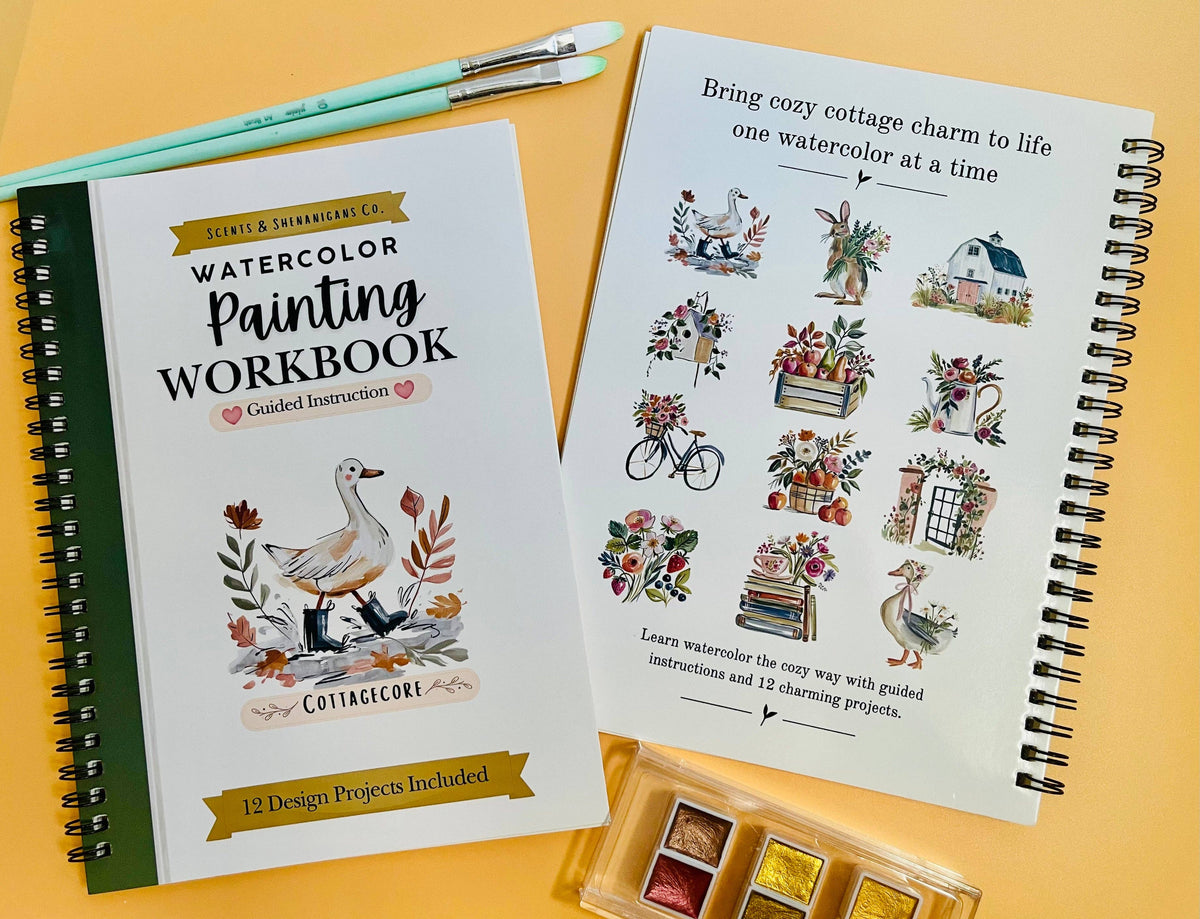 Cottagecore Watercolor Painting Workbook