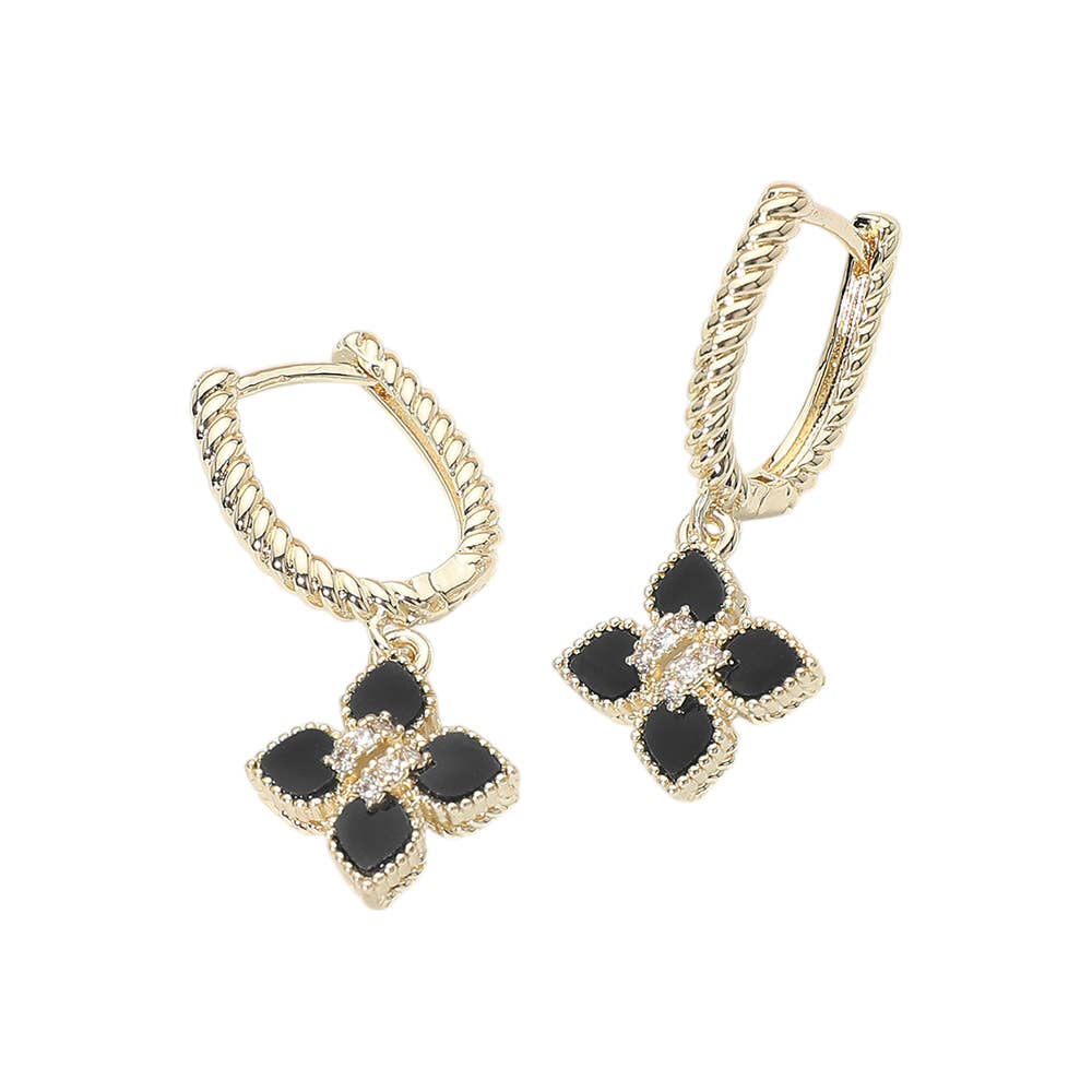 Midnight Bloom Huggie Earrings