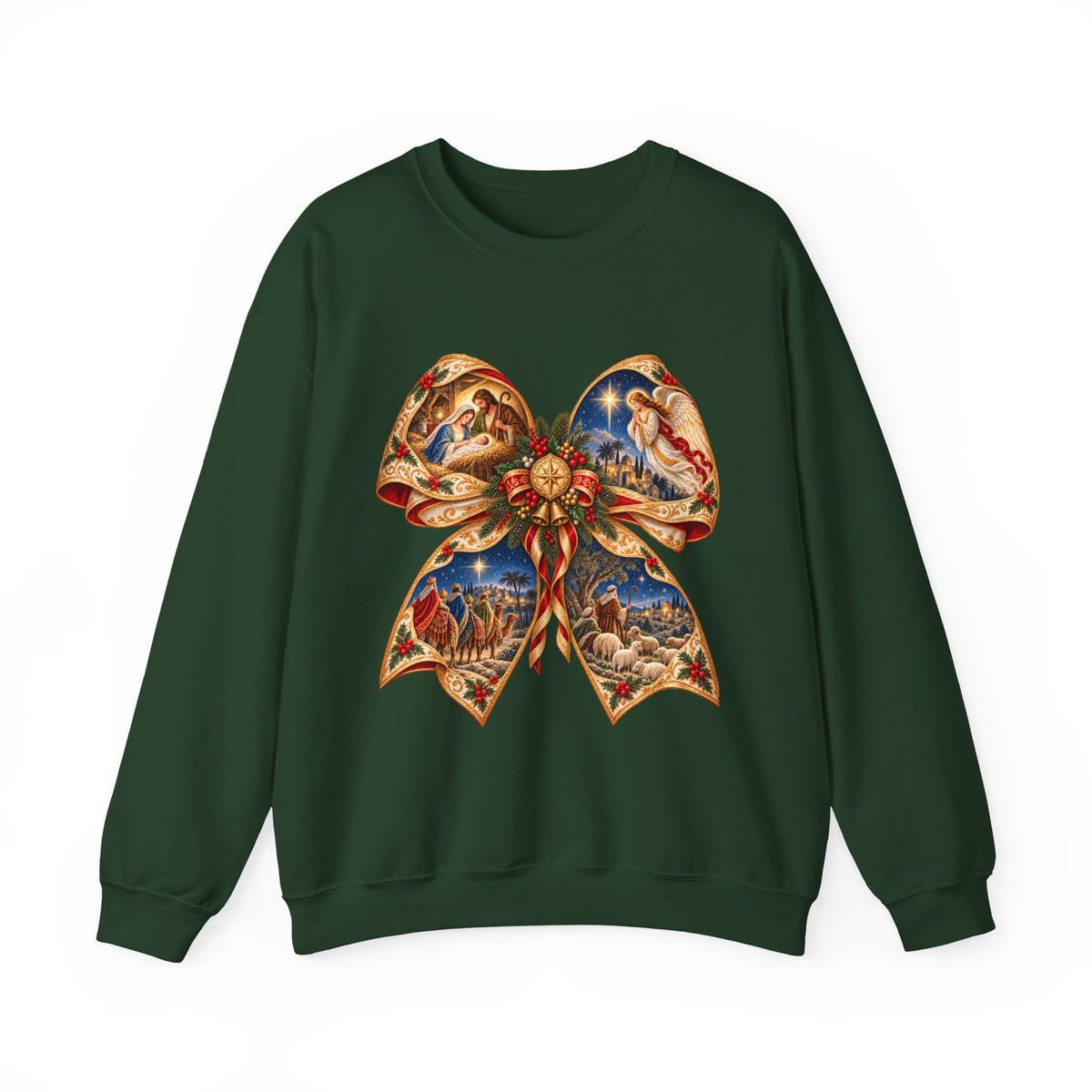 Holy Night Nativity Bow Sweatshirt