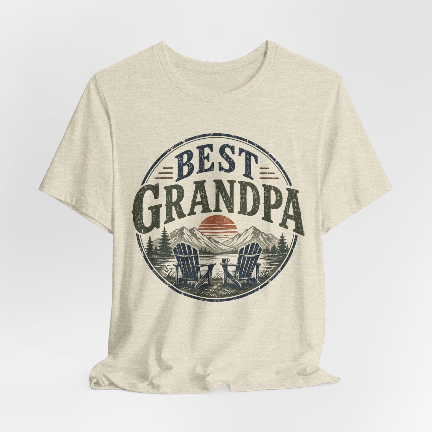 Best Grandpa Vintage Sunset Graphic Tee