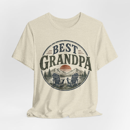 Best Grandpa Vintage Sunset Graphic Tee