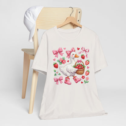 Strawberry Patch Goose Graphic Tee