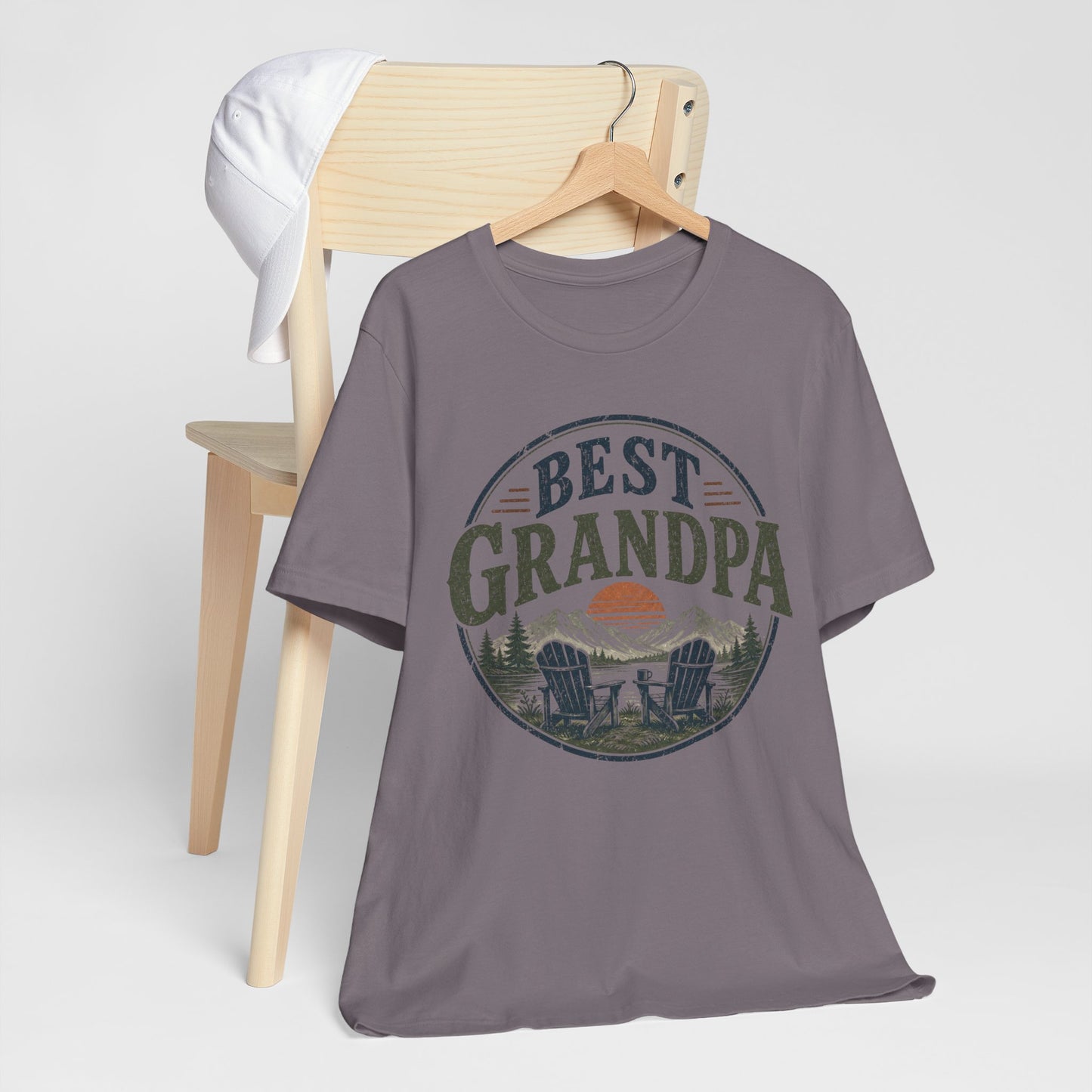 Best Grandpa Vintage Sunset Graphic Tee