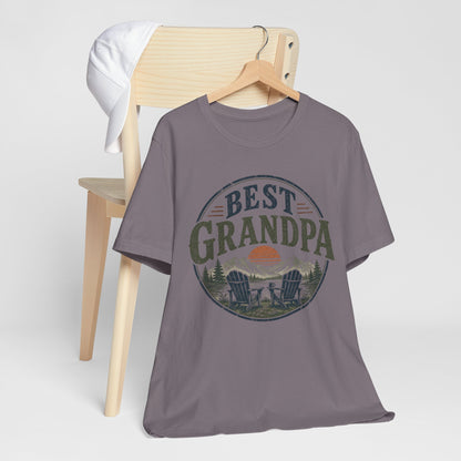 Best Grandpa Vintage Sunset Graphic Tee