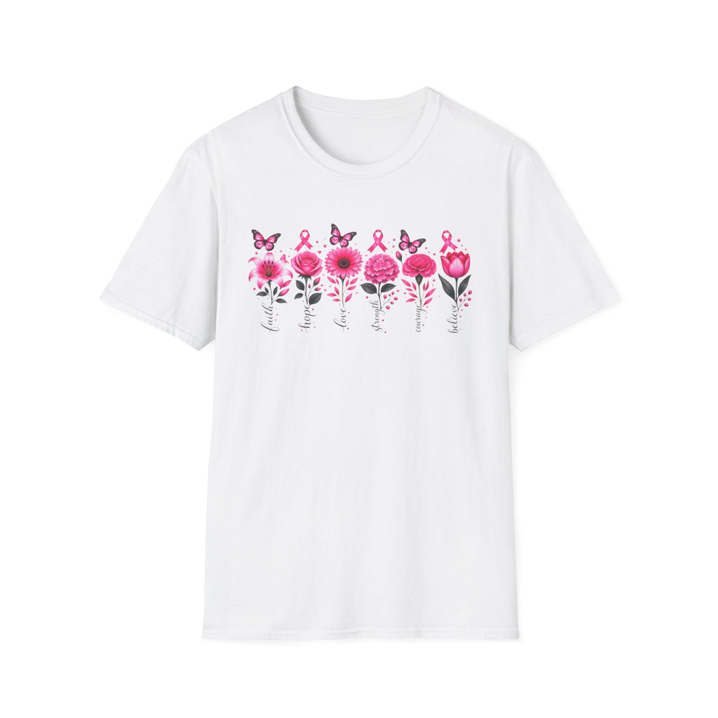 Flowers of Strength Breast Cancer Awareness Tee