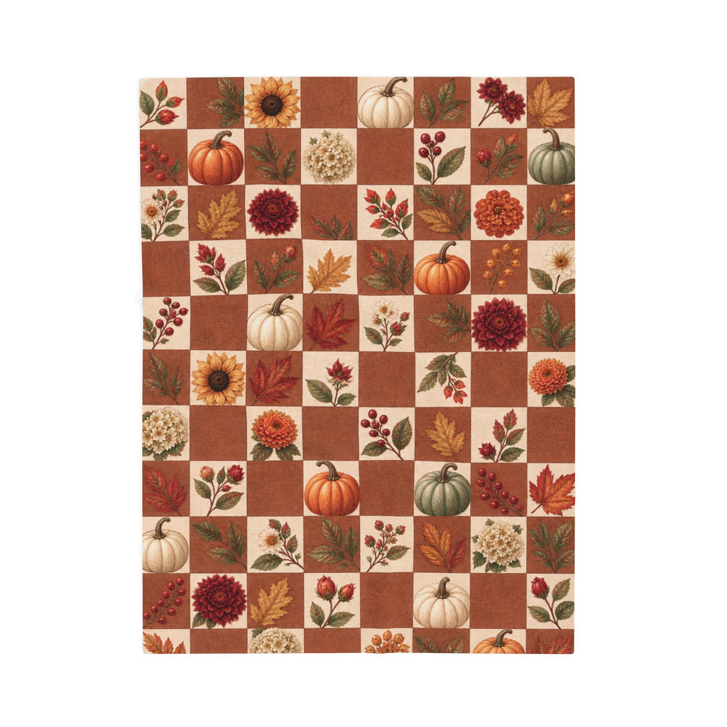 Autumn Patchwork Plush Throw